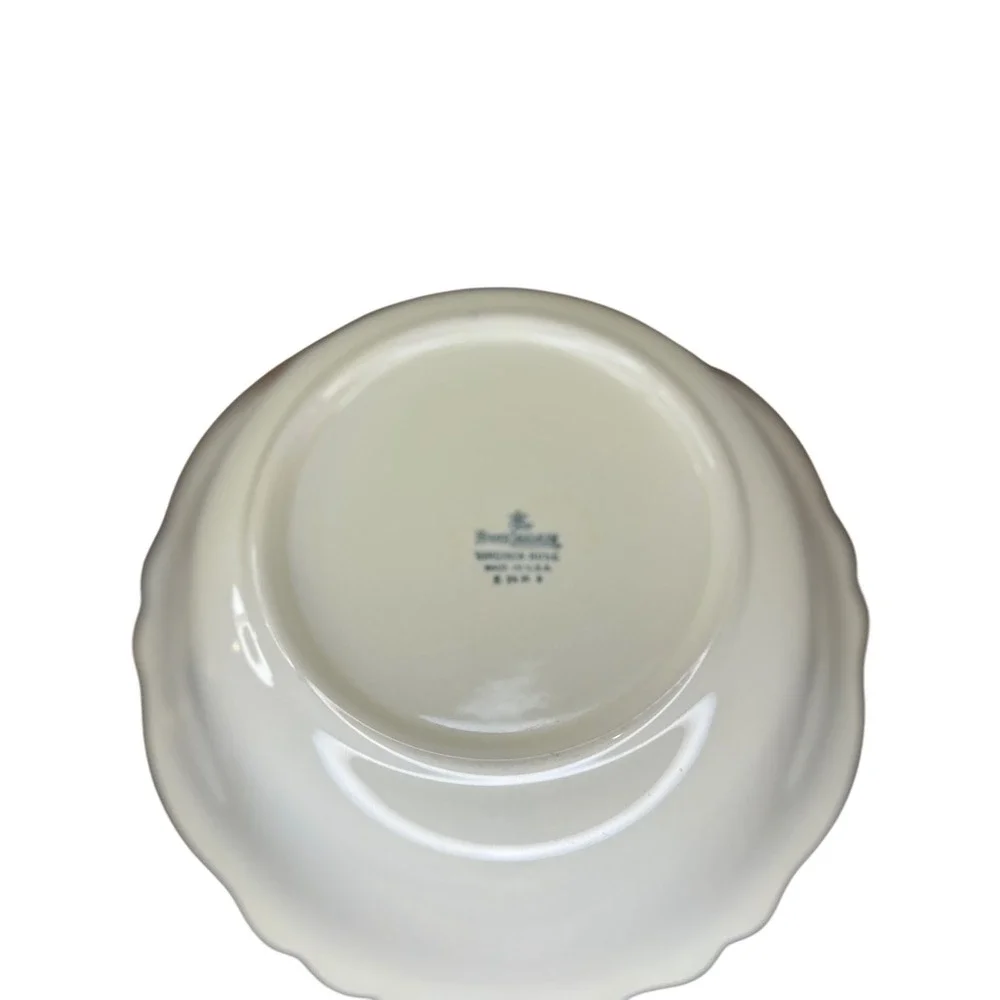 Homer Laughlin Virginia Rose Serving‎ Bowl Cream Floral Scalloped Edge